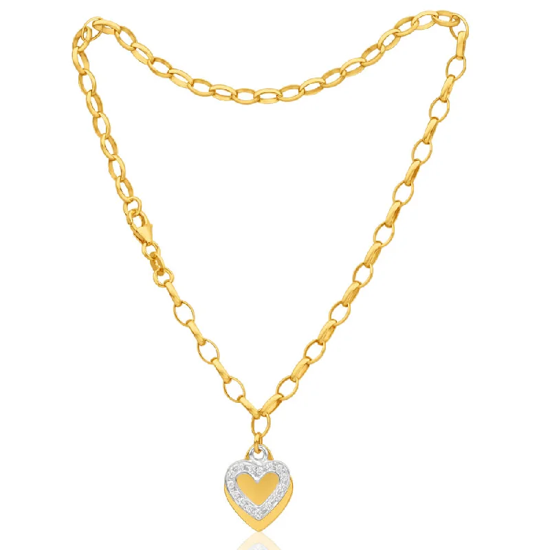 9ct Yellow Gold Silver Filled Cubic Zirconia Belcher Anklet