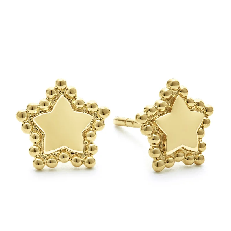 KSL 18K Gold Star Stud Earrings